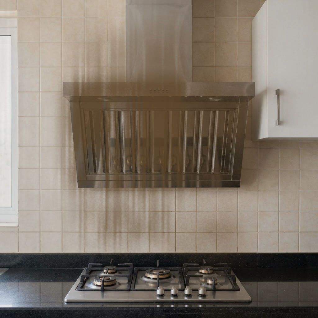 Kitchen chimney before a deep clean